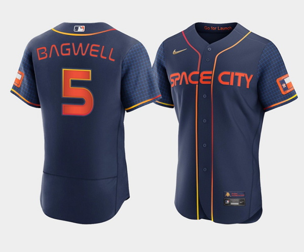 Men's Houston Astros #5 Jeff Bagwell 2022 Navy City Connect Flex Base Stitched Baseball Jersey Men's Houston Astros #5 Jeff Bagwell 2022 Navy City Connect Flex Base Stitched Baseball Jersey